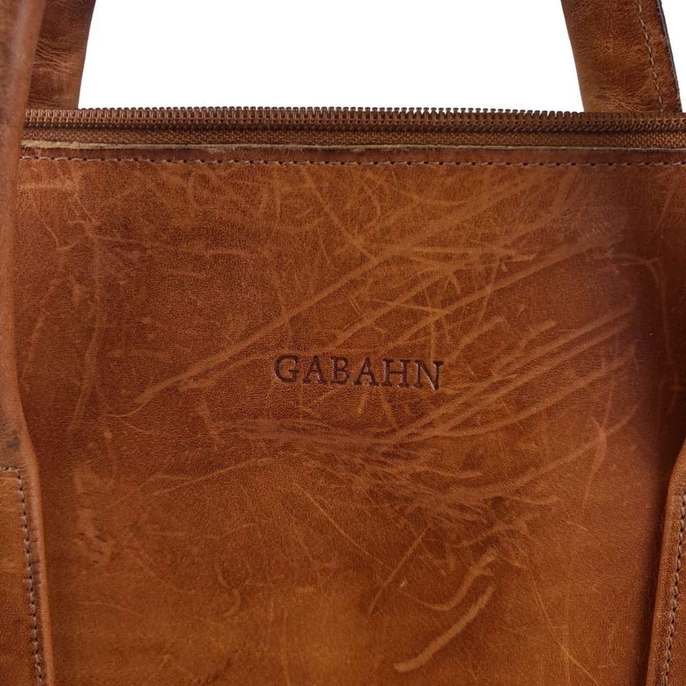 Gabahn Peanut Butter Leather Vintage Briefcase New York City - Picture 2 of 9